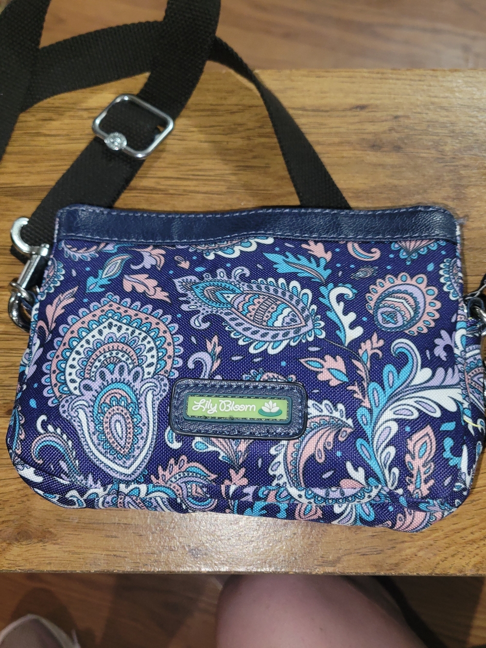 Lily Bloom Navy Paisley Crossbody Bag